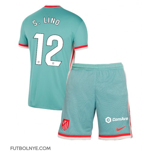 Camiseta Atletico Madrid Samuel Lino #12 Visitante Equipación para niños 2024-25 manga corta (+ pantalones cortos)